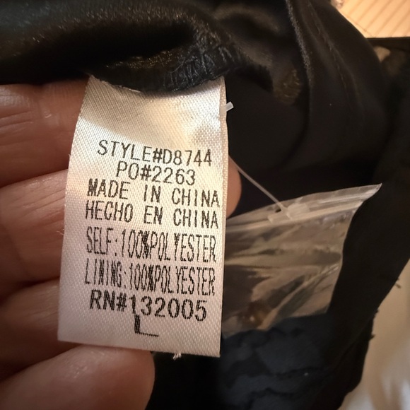 Black Textured Wrap Mini Dress NOLA Boutique Tiered Hem L - Picture 14 of 15